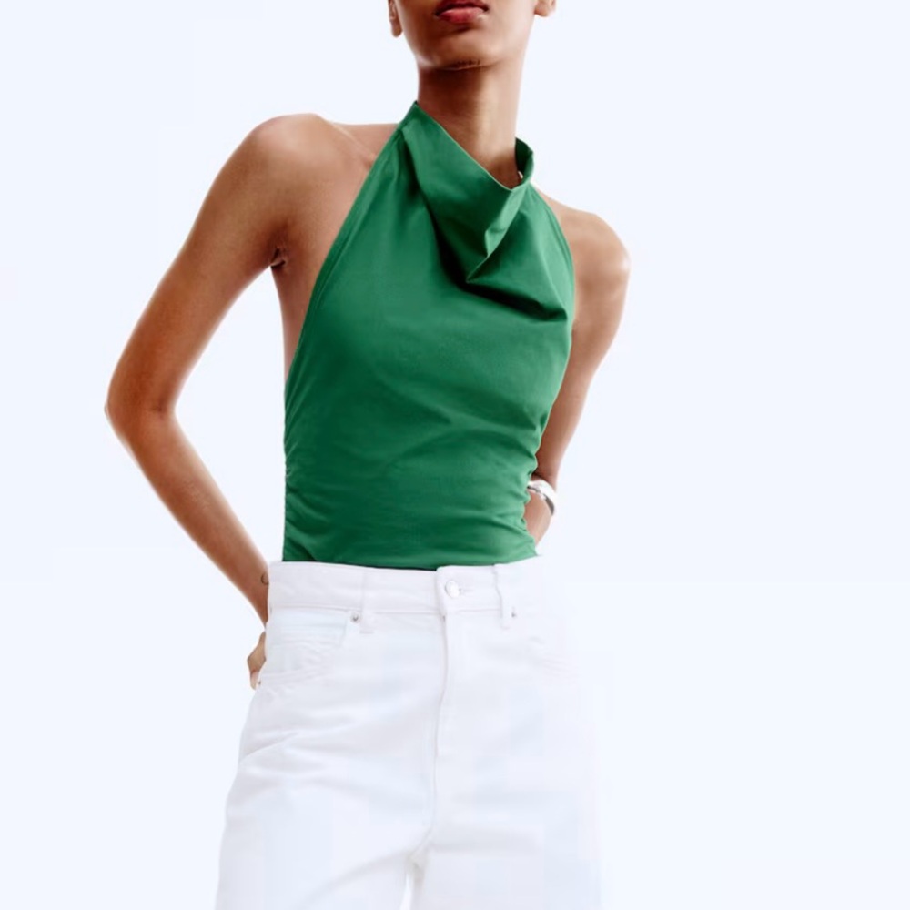 🆕 H&M DRAPED HALTERNECK TOP
